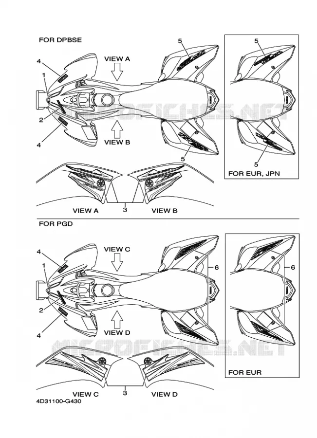 STICKER Yamaha QUAD 250 2008 RAPTOR  YFM250R
