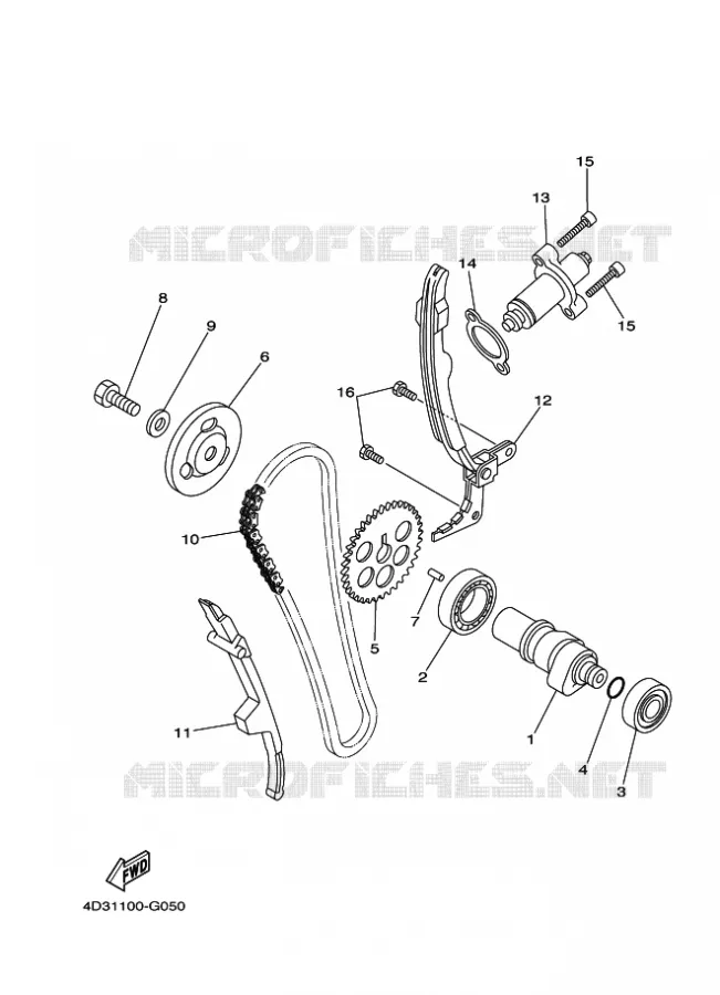 CAMSHAFT / TIMING CHAIN Yamaha QUAD 250 2008 RAPTOR  YFM250R