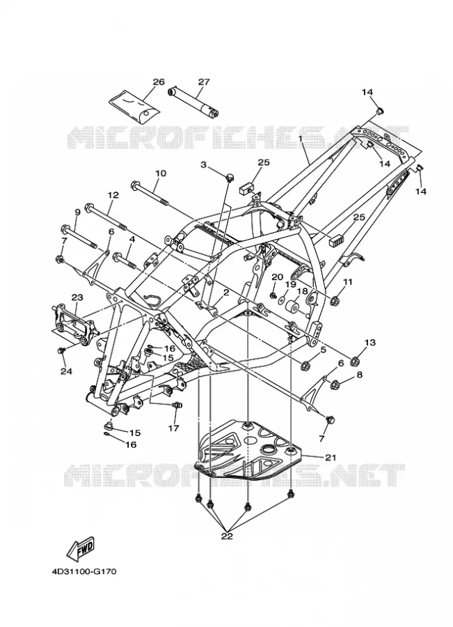 FRAME Yamaha QUAD 250 2008 RAPTOR  YFM250R
