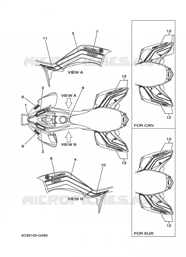 STICKER Yamaha QUAD 250 2008 RAPTOR  YFM250R