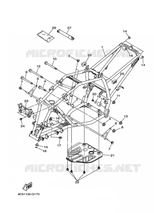 FRAME Yamaha QUAD 250 2008 RAPTOR  YFM250R
