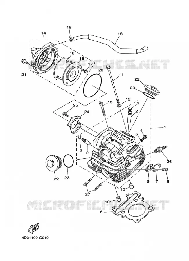 CYLINDER HEAD  Yamaha QUAD 250 2009 RAPTOR  YFM250R