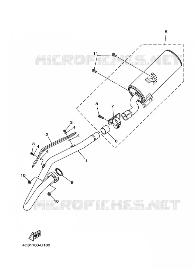 EXHAUST Yamaha QUAD 250 2009 RAPTOR  YFM250R