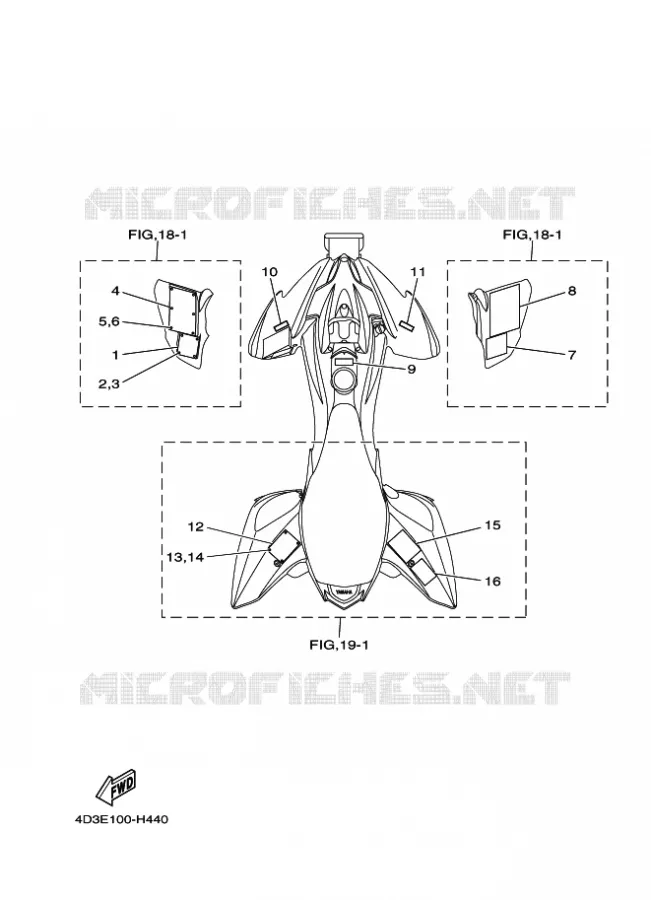STICKER / LABEL 1 Yamaha QUAD 250 2009 RAPTOR  YFM250R