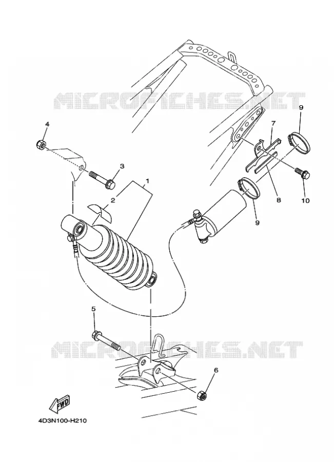 REAR SHOCK ABSORBER Yamaha QUAD 250 2009 RAPTOR  YFM250R