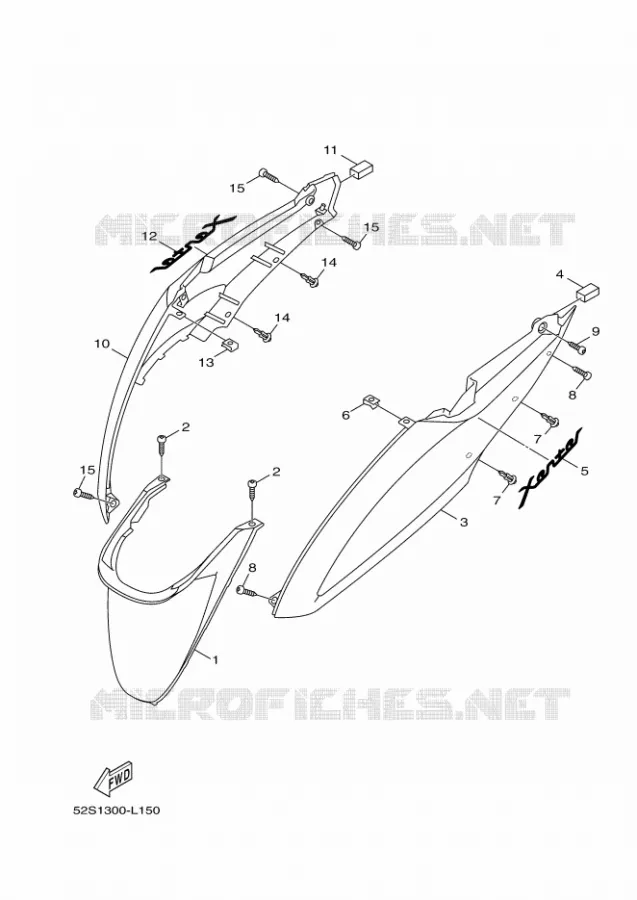 SIDE COVER Yamaha SCOOTER 151 2016 XENTER  HW151