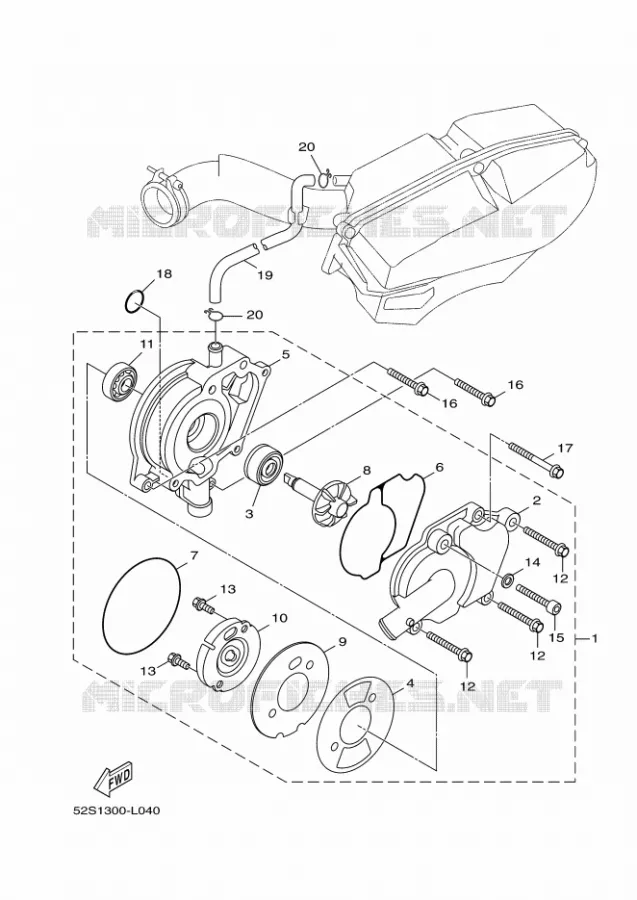 WATERPUMP / HOSES Yamaha SCOOTER 151 2016 XENTER  HW151