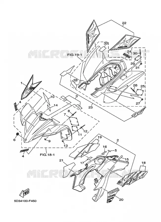 STICKER / LABEL 2 Yamaha QUAD 450 2007 YFZ  YFZ450