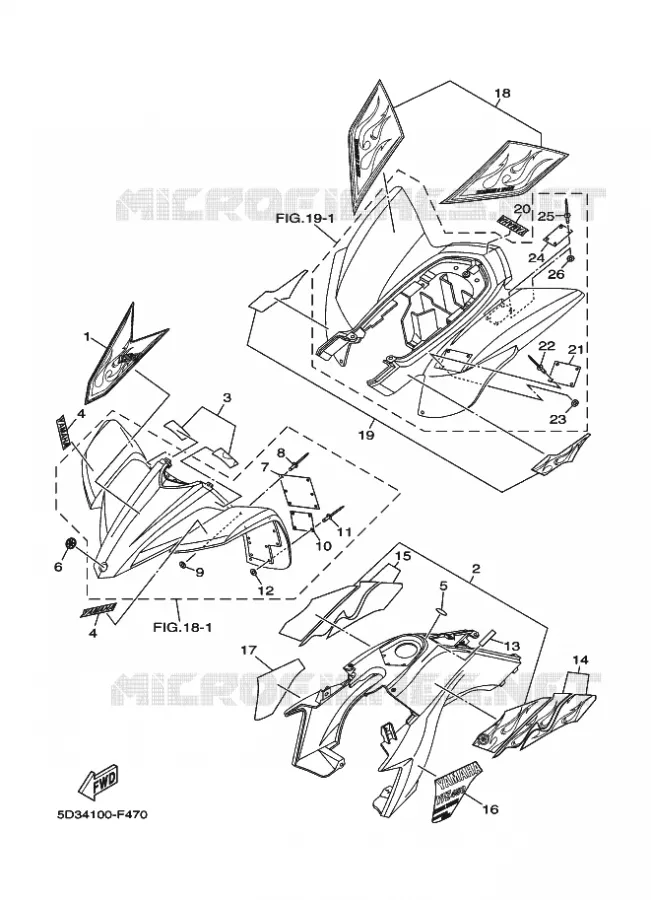 STICKER / LABEL 4 Yamaha QUAD 450 2007 YFZ  YFZ450