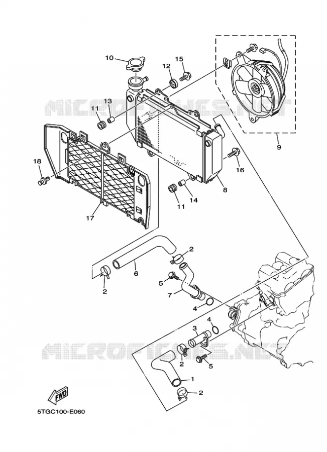 RADIATOR / HOSES Yamaha QUAD 450 2009 YFZ  YFZ450