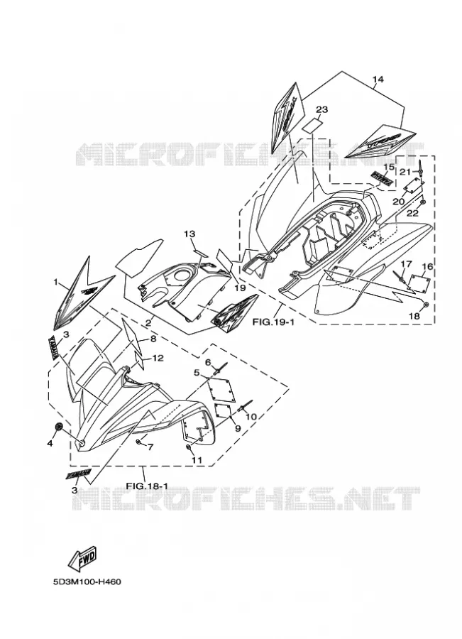 STICKER / LABEL 3 Yamaha QUAD 450 2009 YFZ  YFZ450