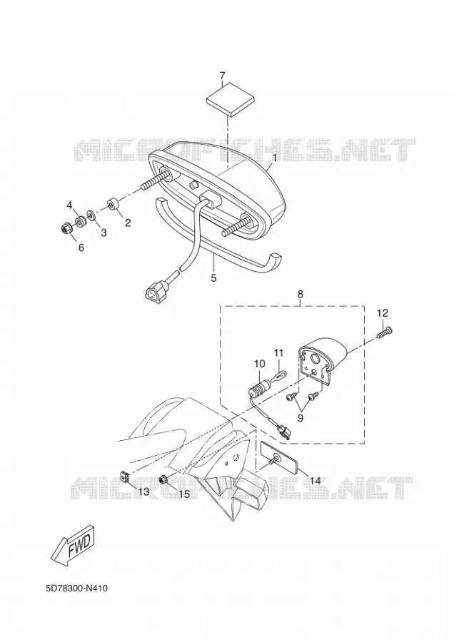 TAIL LIGHT Yamaha MOTO 125 2015 YZF-R125 ABS  YZF-R125A
