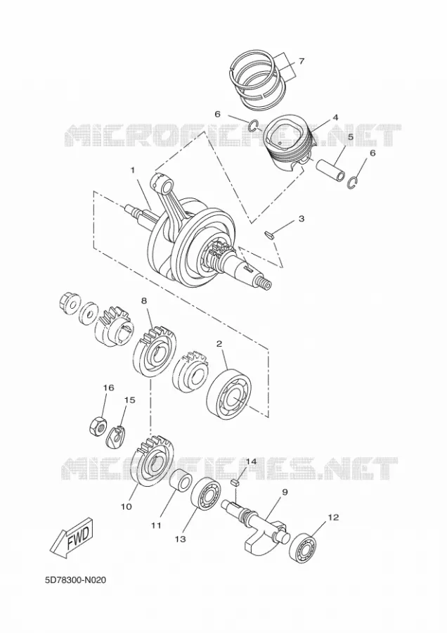 CRANKSHAFT / PISTON Yamaha MOTO 125 2015 YZF-R125 ABS  YZF-R125A