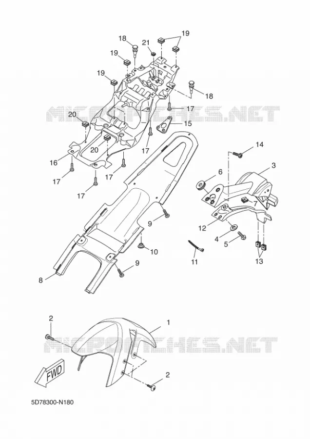 FENDER Yamaha MOTO 125 2015 YZF-R125 ABS  YZF-R125A
