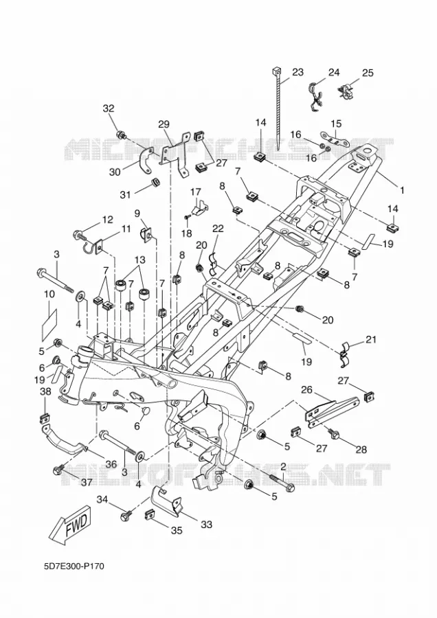 FRAME Yamaha MOTO 125 2015 YZF-R125 ABS  YZF-R125A