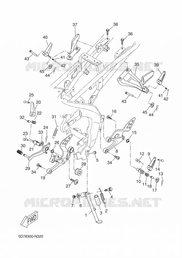 STAND / FOOTREST Yamaha MOTO 125 2015 YZF-R125 ABS  YZF-R125A