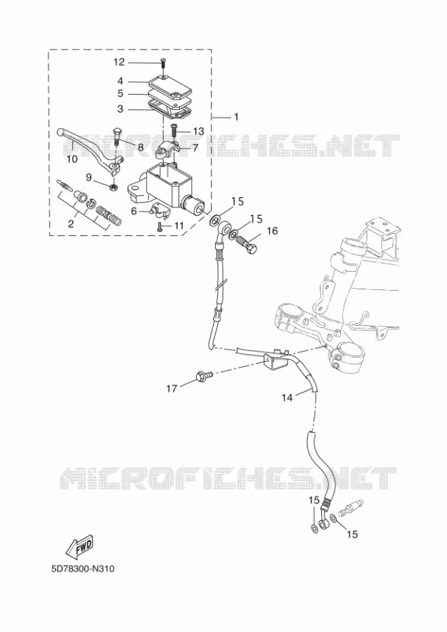 FRONT BRAKE MASTER CYLINDER Yamaha MOTO 125 2016 R125  YZF-R125