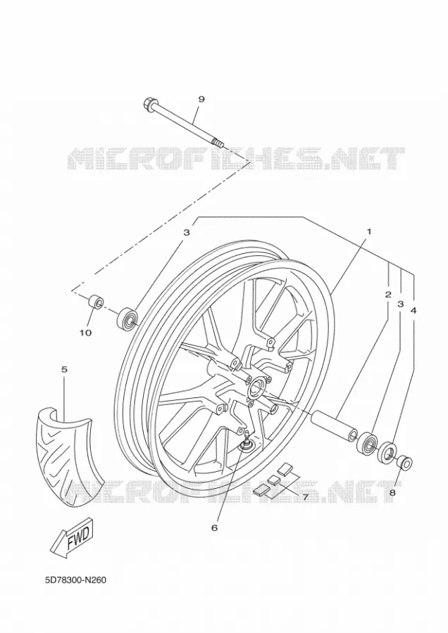 FRONT WHEEL Yamaha MOTO 125 2016 R125  YZF-R125