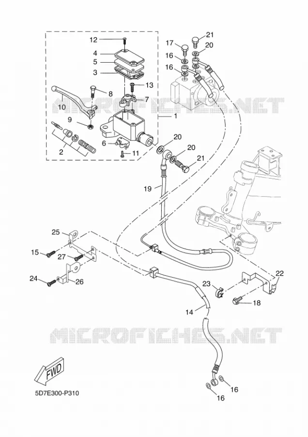 FRONT BRAKE MASTER CYLINDER Yamaha MOTO 125 2016 R125  YZF-R125A