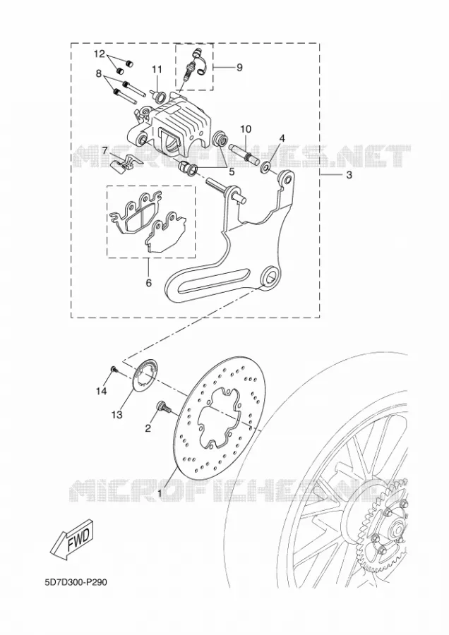 REAR BRAKE CALIPER Yamaha MOTO 125 2016 R125  YZF-R125A