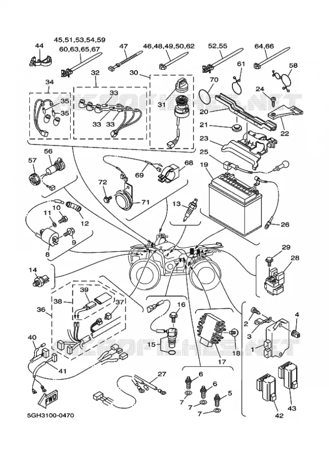 ELECTRICAL 1 Yamaha QUAD 400 2000 KODIAK  YFM400FWA