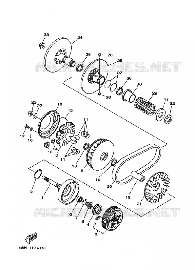 STARTER CLUTCH Yamaha QUAD 400 2001 KODIAK  YFM400FWA