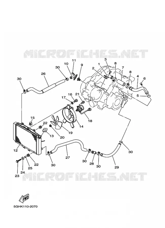 RADIATOR / HOSES Yamaha QUAD 400 2002 KODIAK  YFM400FWA