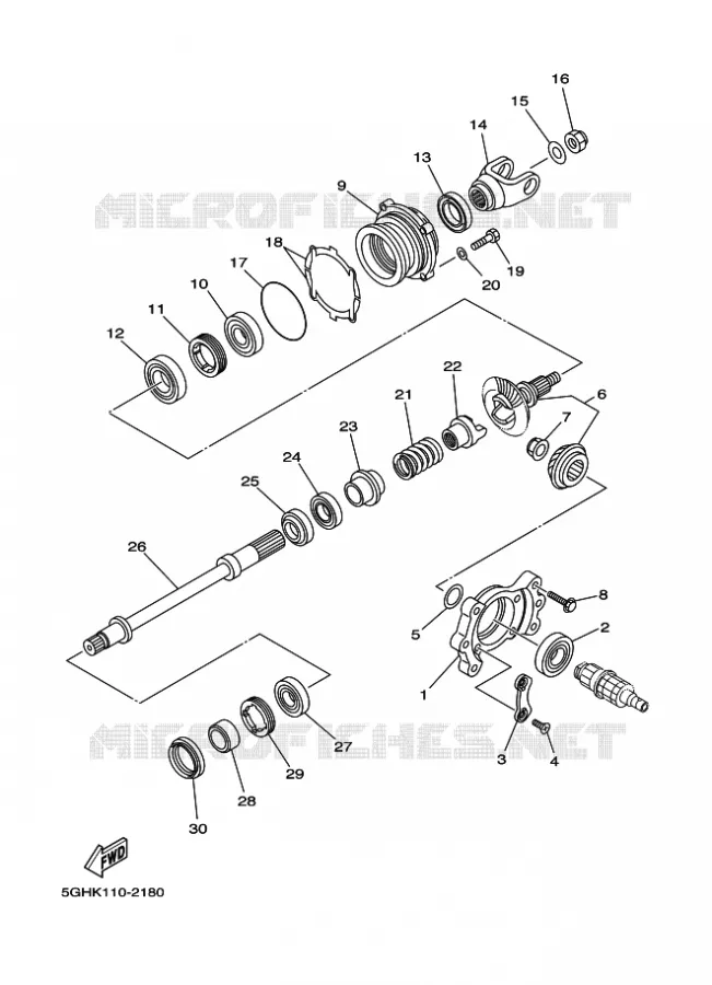 CROSS SHAFT Yamaha QUAD 400 2002 KODIAK  YFM400FWA
