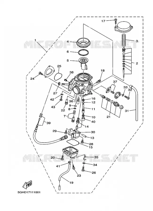 CARBURETOR Yamaha QUAD 400 2002 KODIAK  YFM400FWA