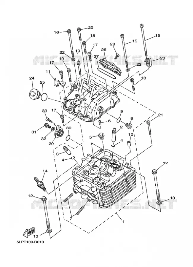 CYLINDER HEAD  Yamaha QUAD 660 2005 RAPTOR  YFM660R