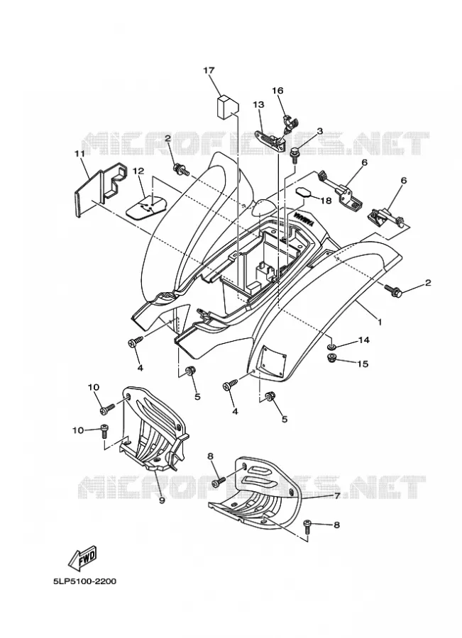 REAR FENDER Yamaha QUAD 660 2005 RAPTOR  YFM660R