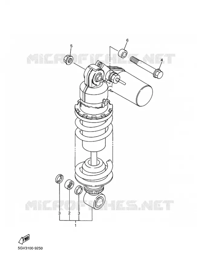 REAR SHOCK ABSORBER Yamaha MOTO 600 2002 R6  YZF-R6