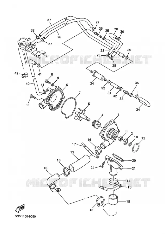 WATERPUMP / HOSES Yamaha MOTO 600 2002 R6  YZF-R6