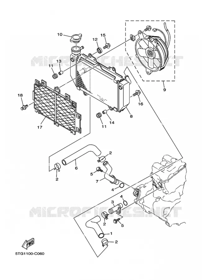 RADIATOR / HOSES Yamaha QUAD 450 2005 YFZ  YFZ450