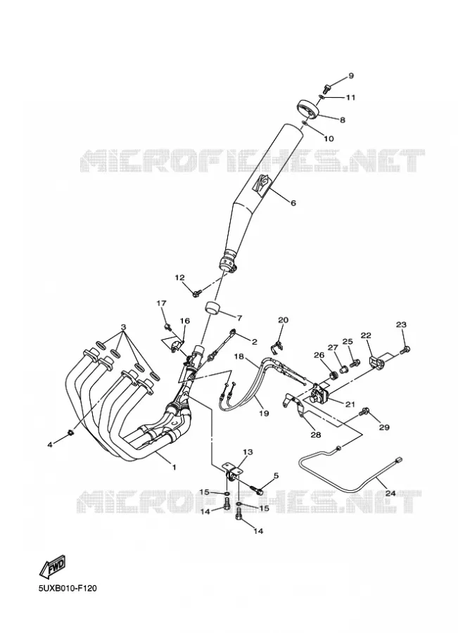 EXHAUST Yamaha MOTO 1300 2013 XJR  XJR1300