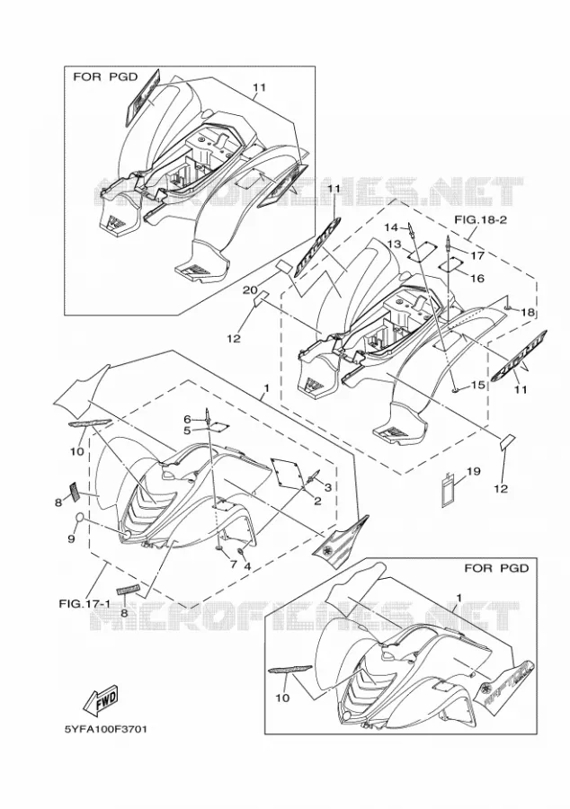 STICKER / LABEL 1 Yamaha QUAD 50 2007 RAPTOR  YFM50