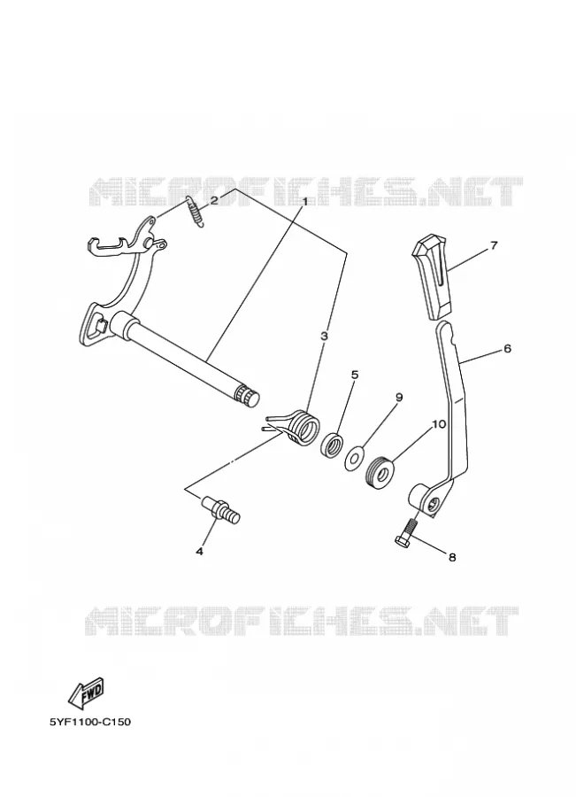 GEAR SHIFT SHAFT / LEVER Yamaha QUAD 50 2009 RAPTOR  YFM50