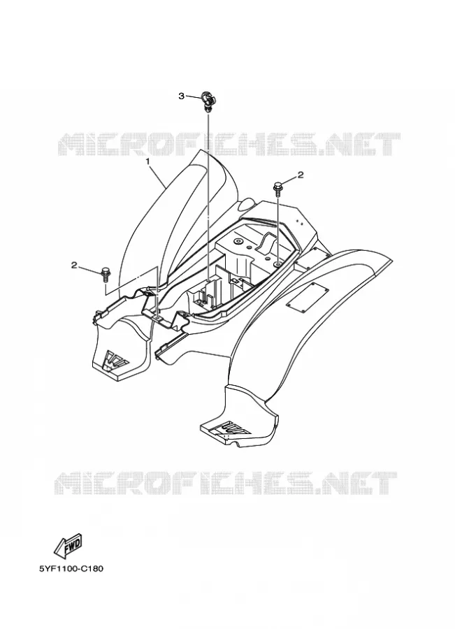 REAR FENDER Yamaha QUAD 50 2009 RAPTOR  YFM50