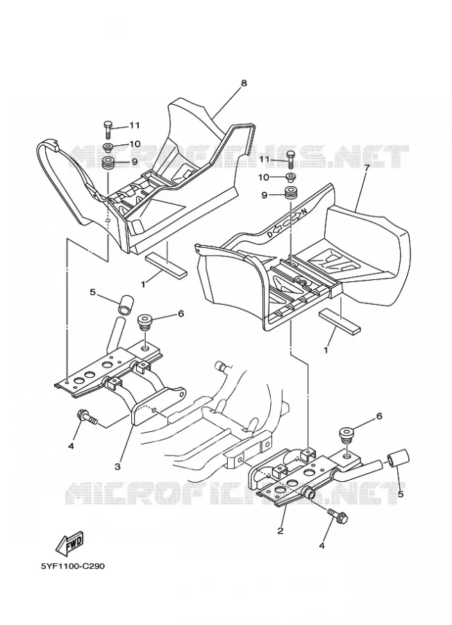 STAND / FOOTREST Yamaha QUAD 50 2009 RAPTOR  YFM50