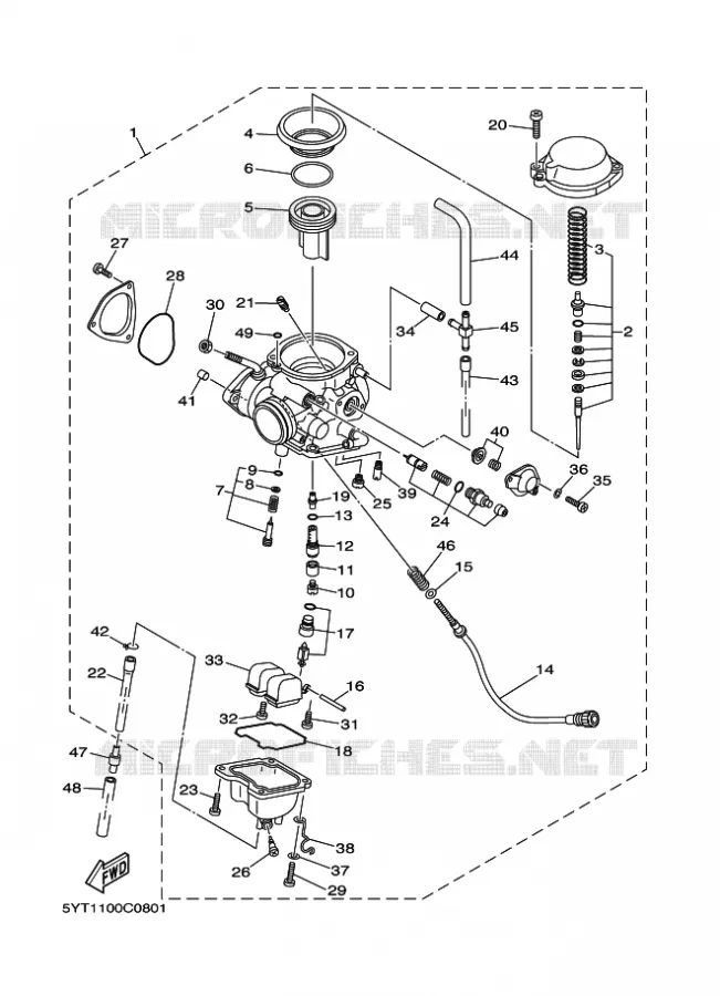 CARBURETOR Yamaha QUAD 350 2005 RAPTOR  YFM350