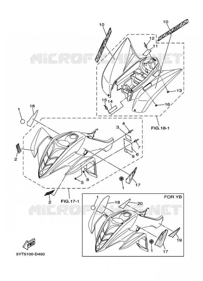 STICKER / LABEL 3 Yamaha QUAD 350 2005 RAPTOR  YFM350