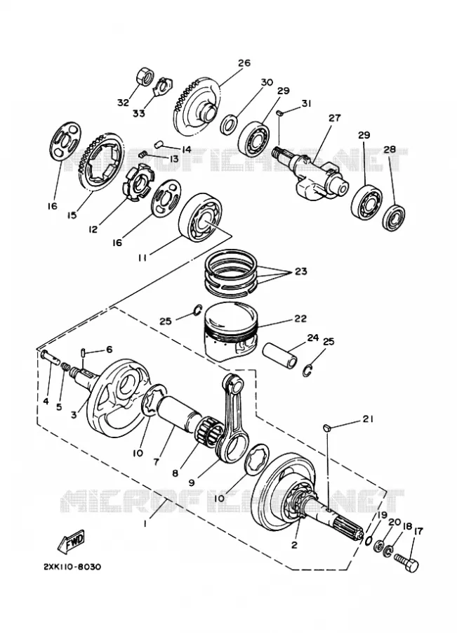 CRANKSHAFT / PISTON Yamaha QUAD 350 2005 RAPTOR  YFM350