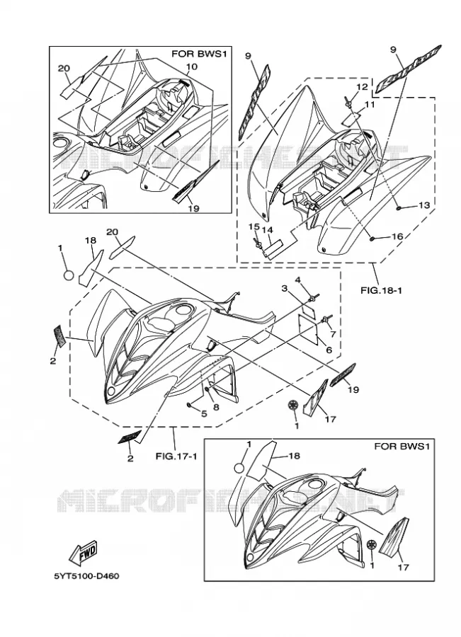 STICKER / LABEL 4 Yamaha QUAD 350 2005 RAPTOR  YFM350