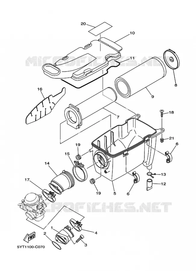INTAKE Yamaha QUAD 350 2007 RAPTOR  YFM350