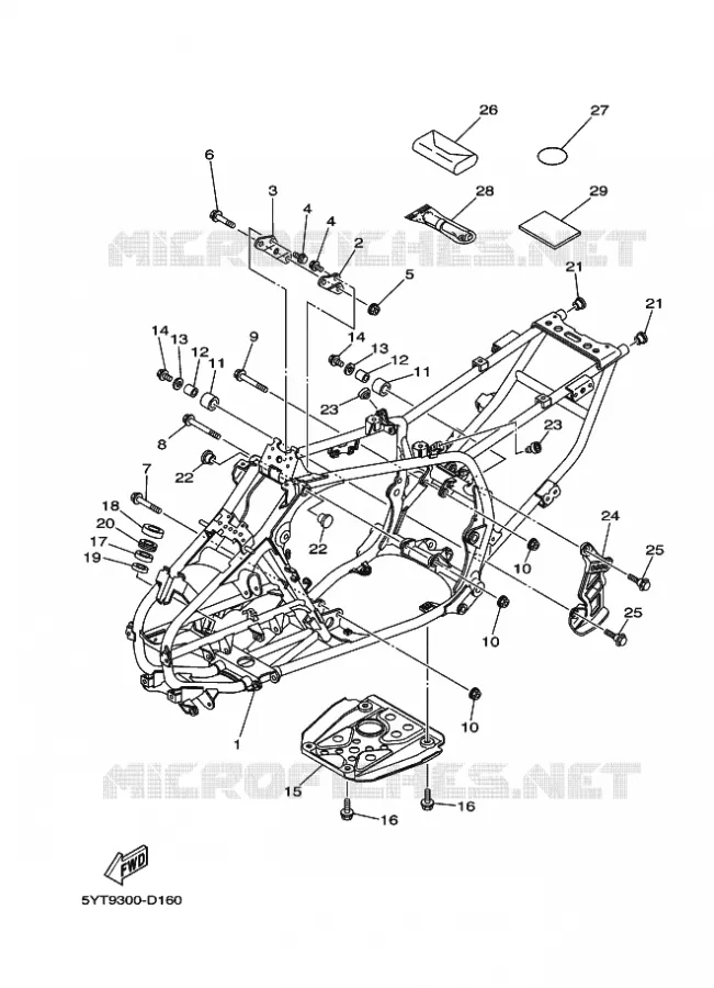 FRAME Yamaha QUAD 350 2008 RAPTOR  YFM350