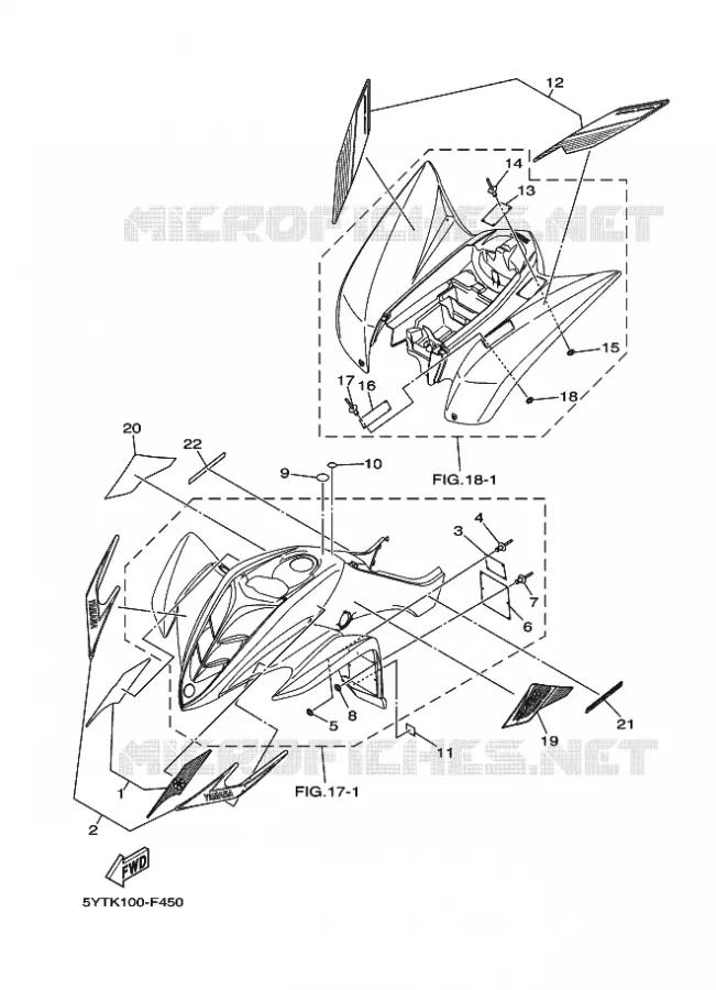 STICKER / LABEL 1 Yamaha QUAD 350 2008 RAPTOR  YFM350
