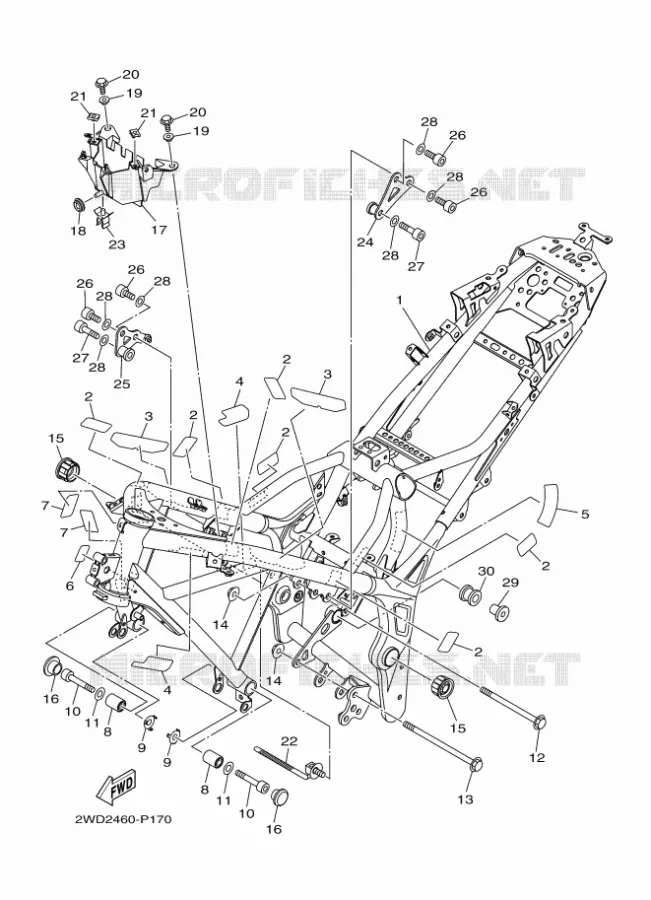 FRAME Yamaha MOTO 300 2016 R3  YZF-R3A