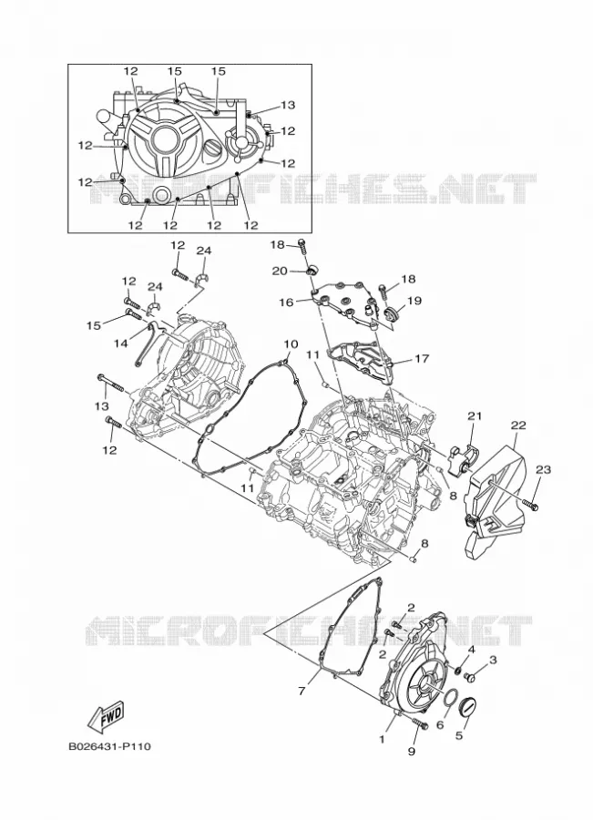 COVER - ENGINE 1 Yamaha MOTO 300 2016 R3  YZF-R3A