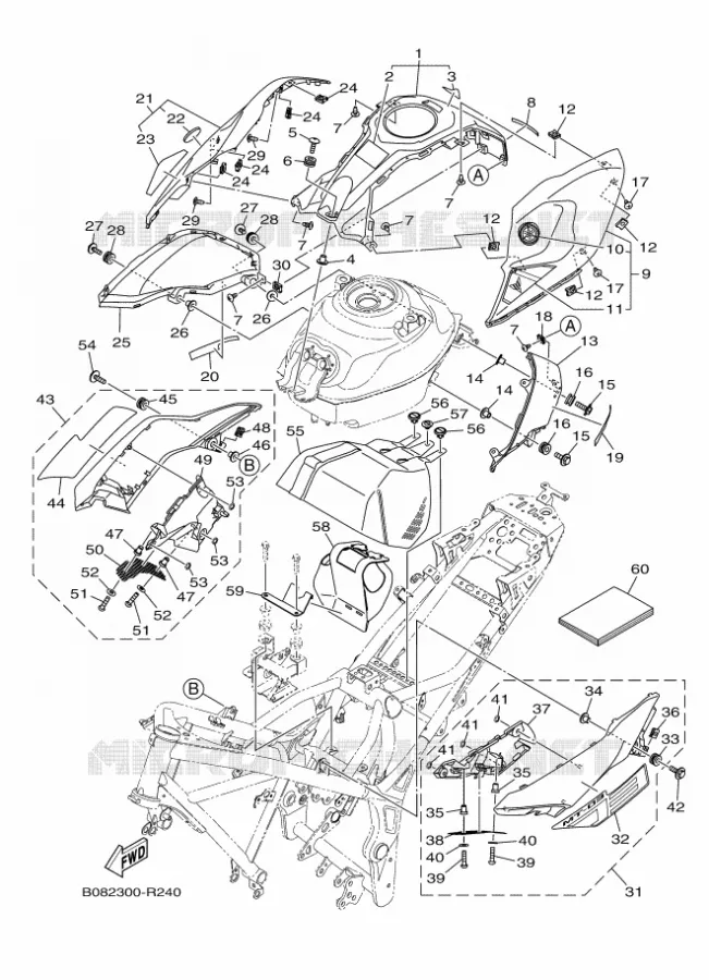 FUEL TANK 2 Yamaha MOTO 300 2016 MT  MTN320-A