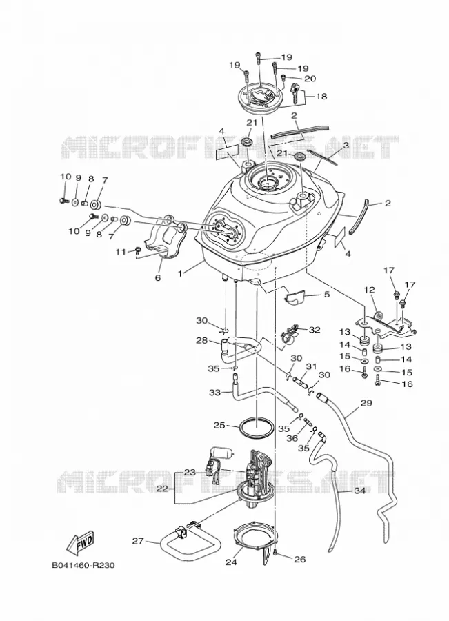 FUEL TANK Yamaha MOTO 300 2016 MT  MTN320-A